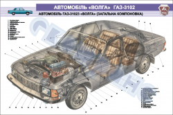 Плакат "Автомобиль ГАЗ-31023. Общая компоновка"