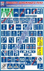 Стенд (плакат) "Информационно-указательные знаки №1 -ПДД-2013 (новые дорожные знаки)  BR.1.004-2021