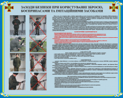 Плакат "Заходи безпеки при користуванні зброєю, боєприпасами та імітаційними засобами" код 4530205