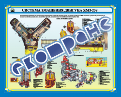 Плакат (банер) «Система смазки двигателя ЯМЗ-238»